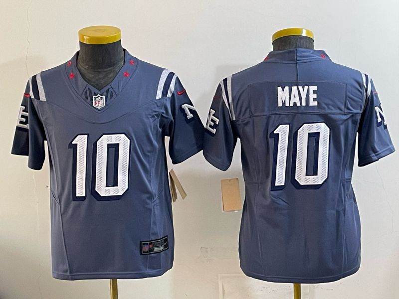 Youth 2026 New England Patriots #10 Maye blue Throwback 5th generation Nike Limited NFL Jersey style 01208->youth nfl jersey->Youth Jersey